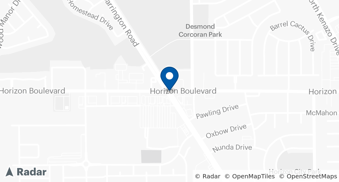 Map of Dairy Queen Location:: Horizon Blvd & Darrington Road, Horizon City, TX, 79928